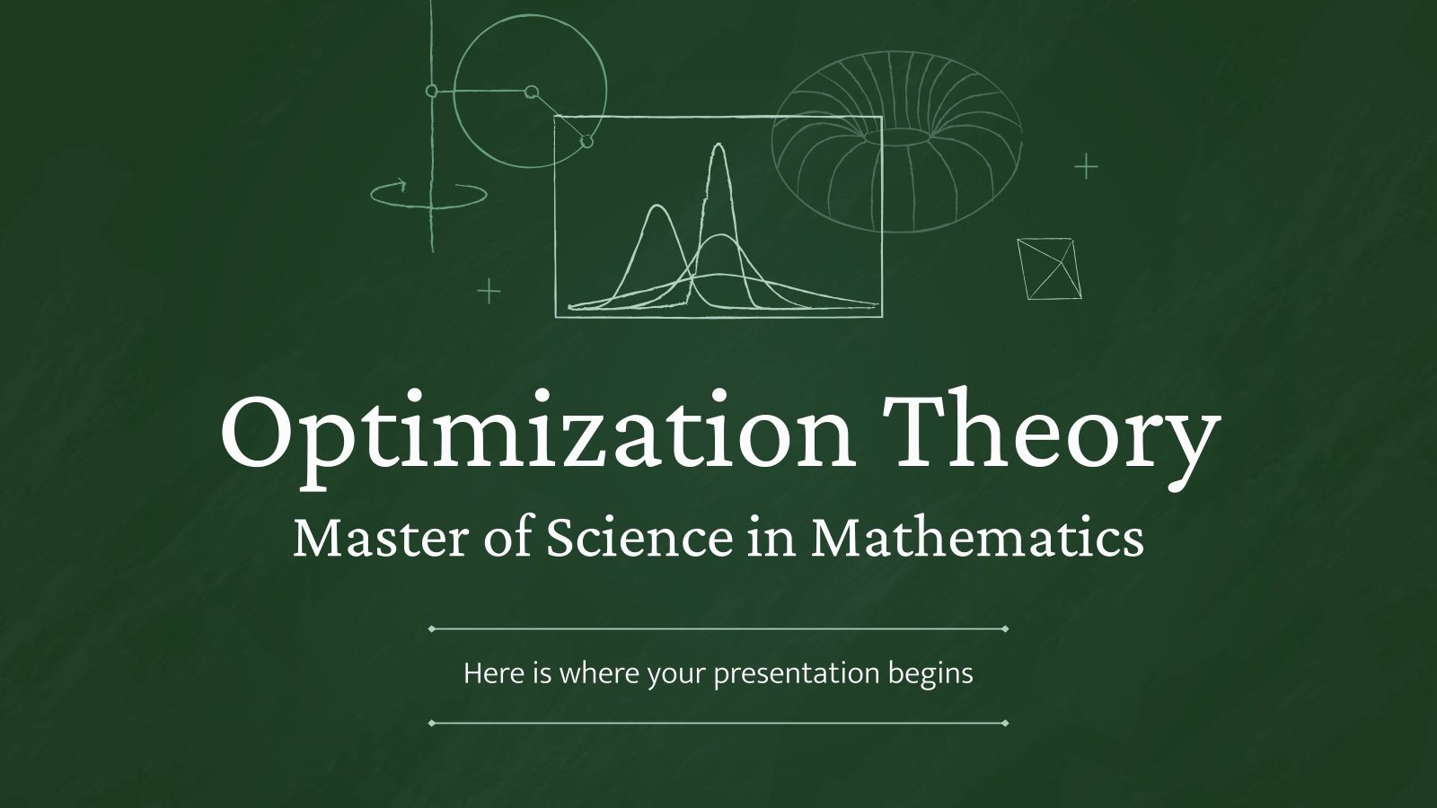 Théorie de l’optimisation - Master en mathématiques Modèles de présentation