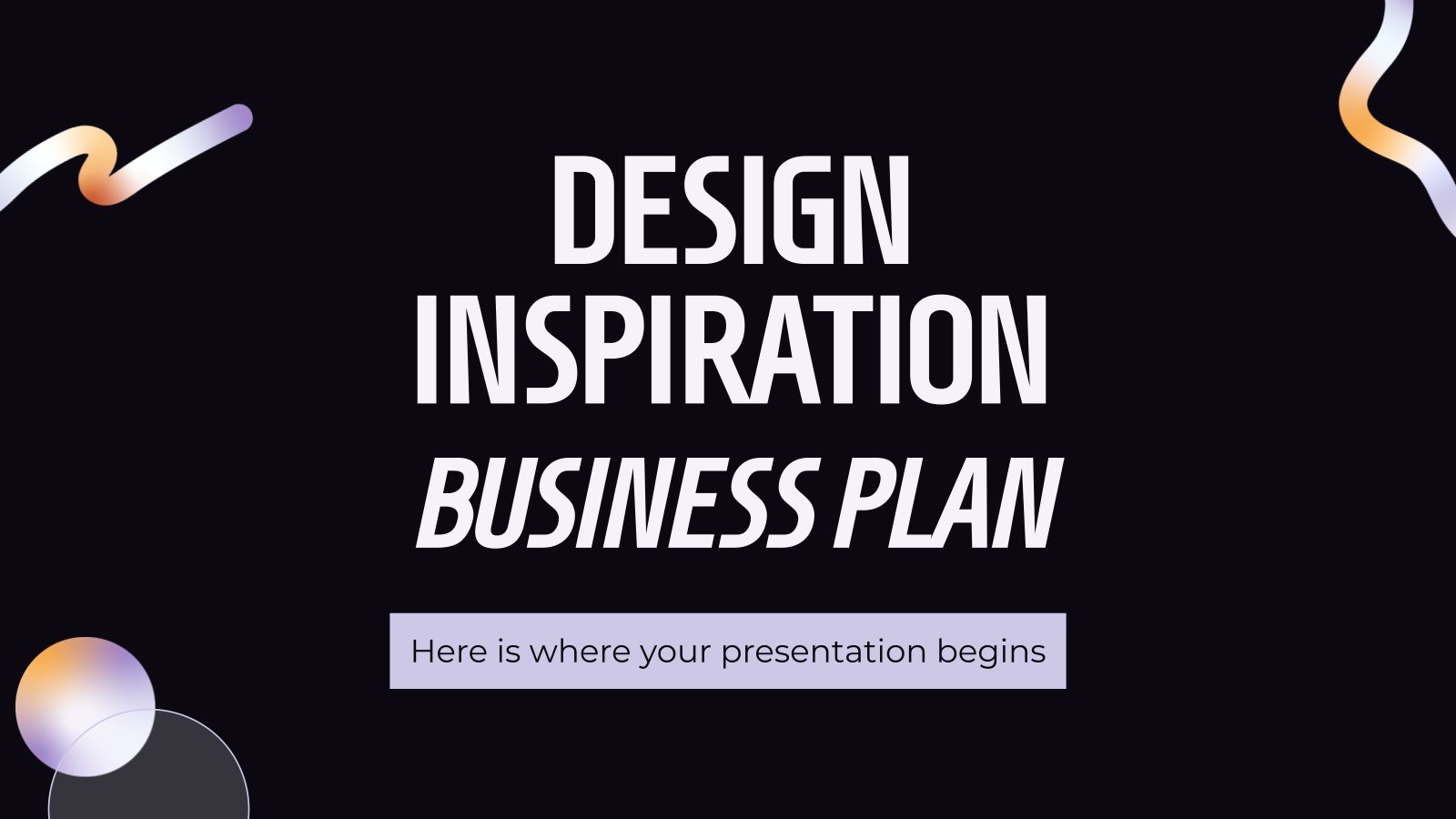 Design Inspiration Business Plan presentation template 