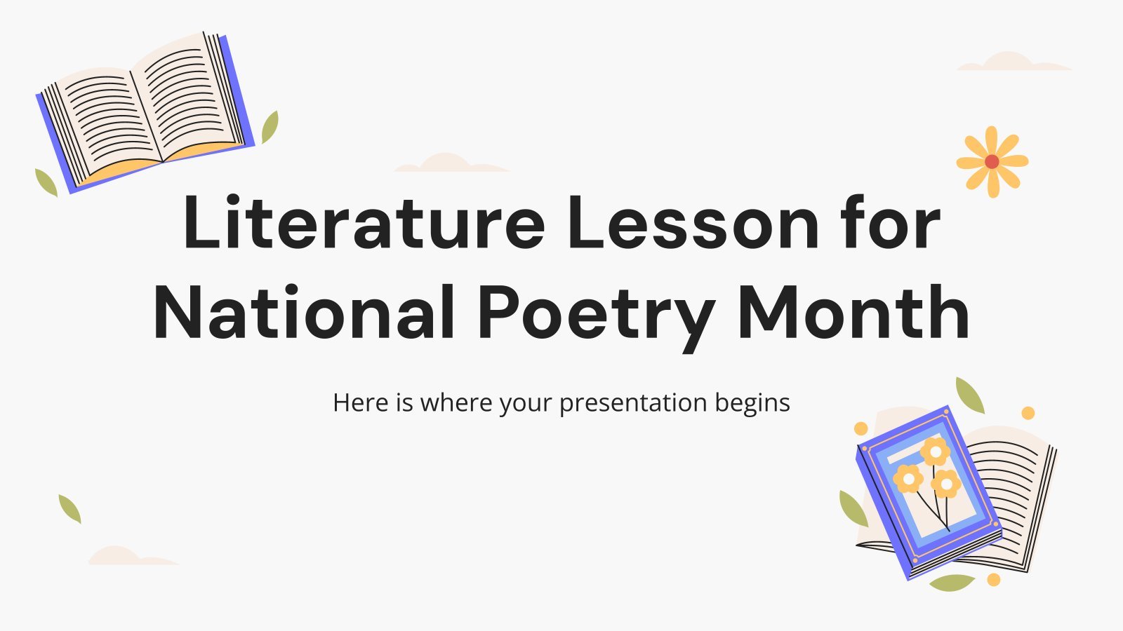 Literature Lesson for National Poetry Month presentation template 