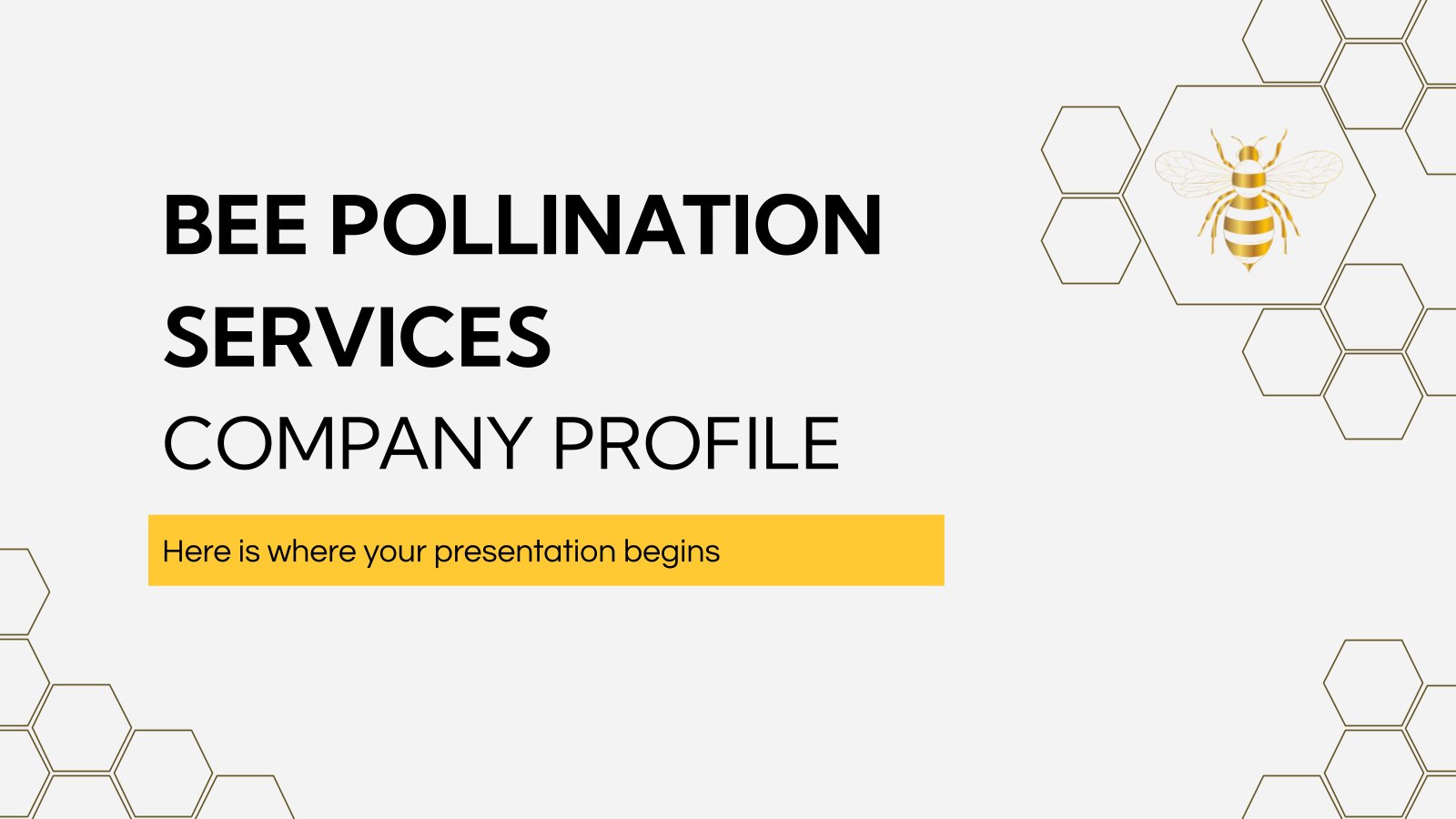 Plantilla de presentación Perfil de empresa de servicios de polinización de abejas