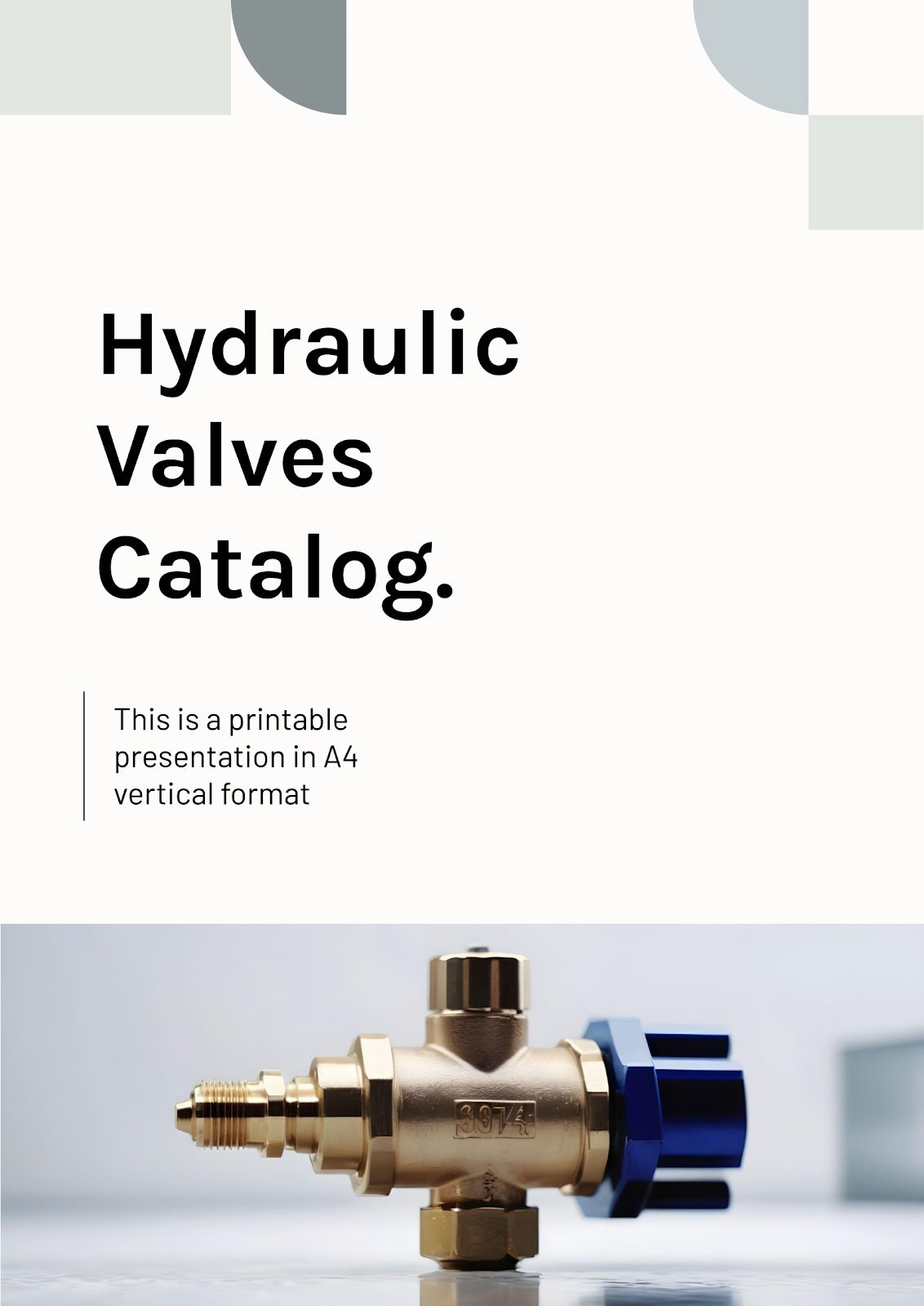 Catalogue de valves hydrauliques Modèles de présentation