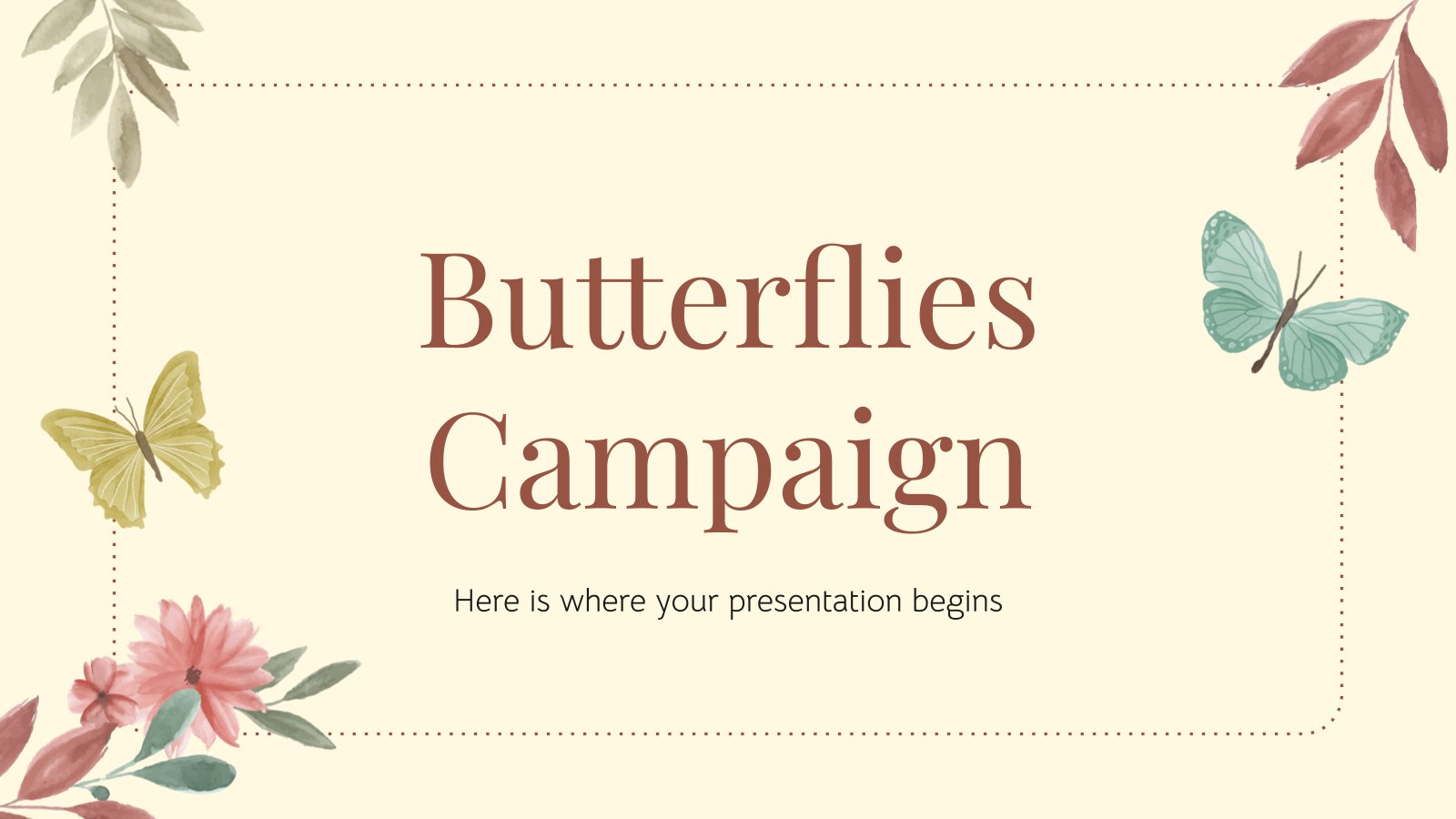 Plantilla de presentación Campaña sobre mariposas