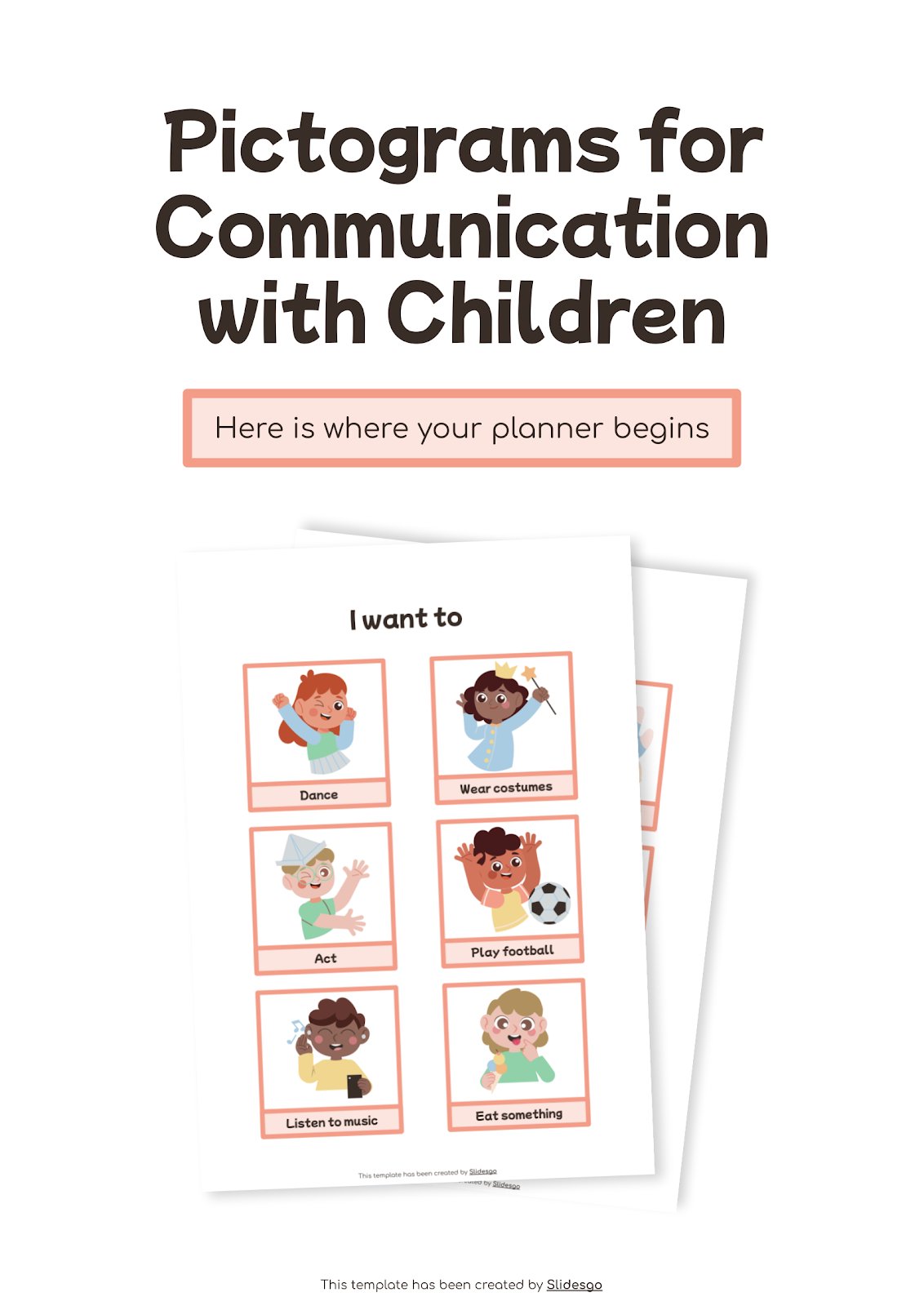 Pictograms for Communication with Children presentation template 