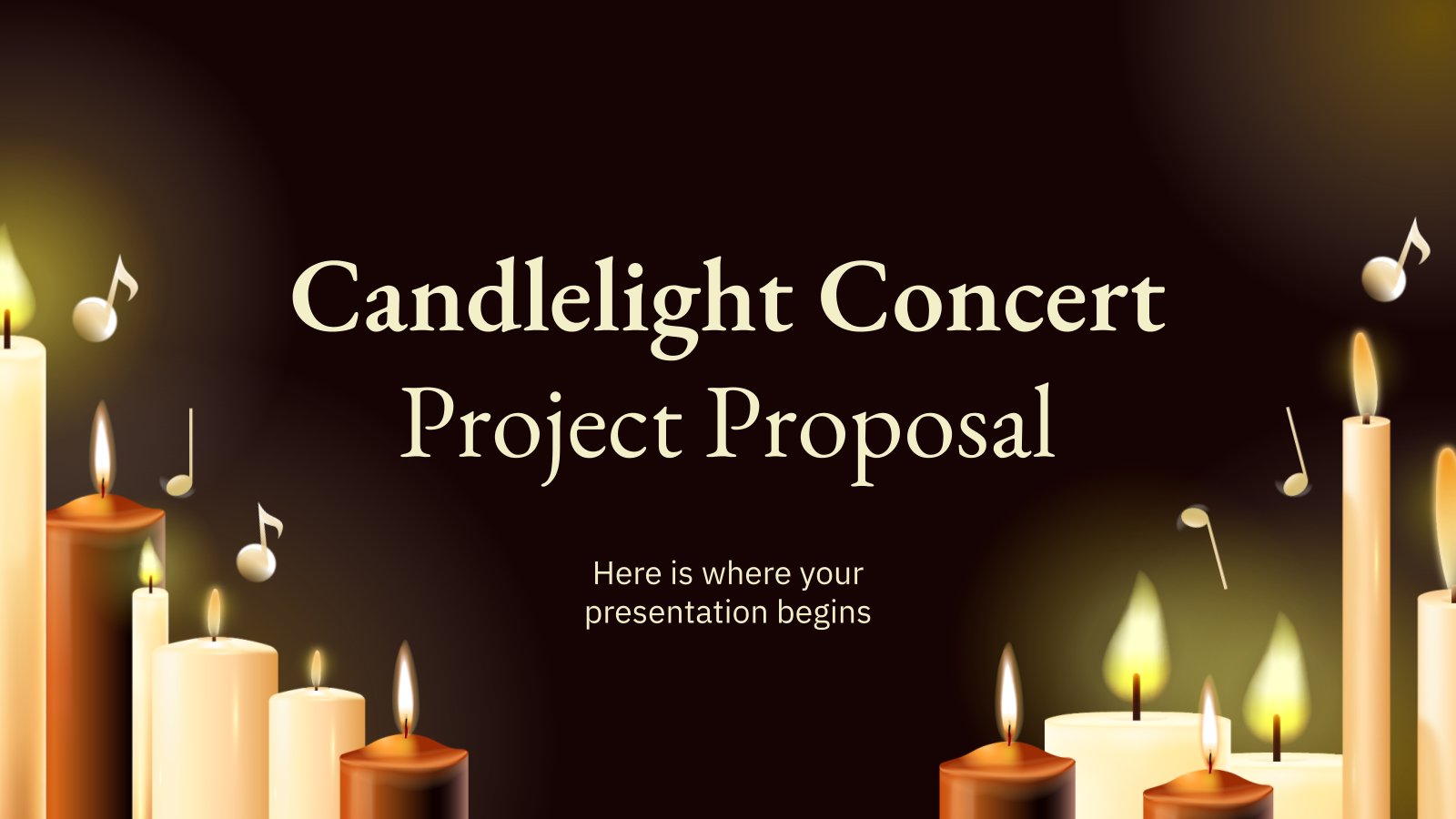 Candlelight Concert Project Proposal presentation template 