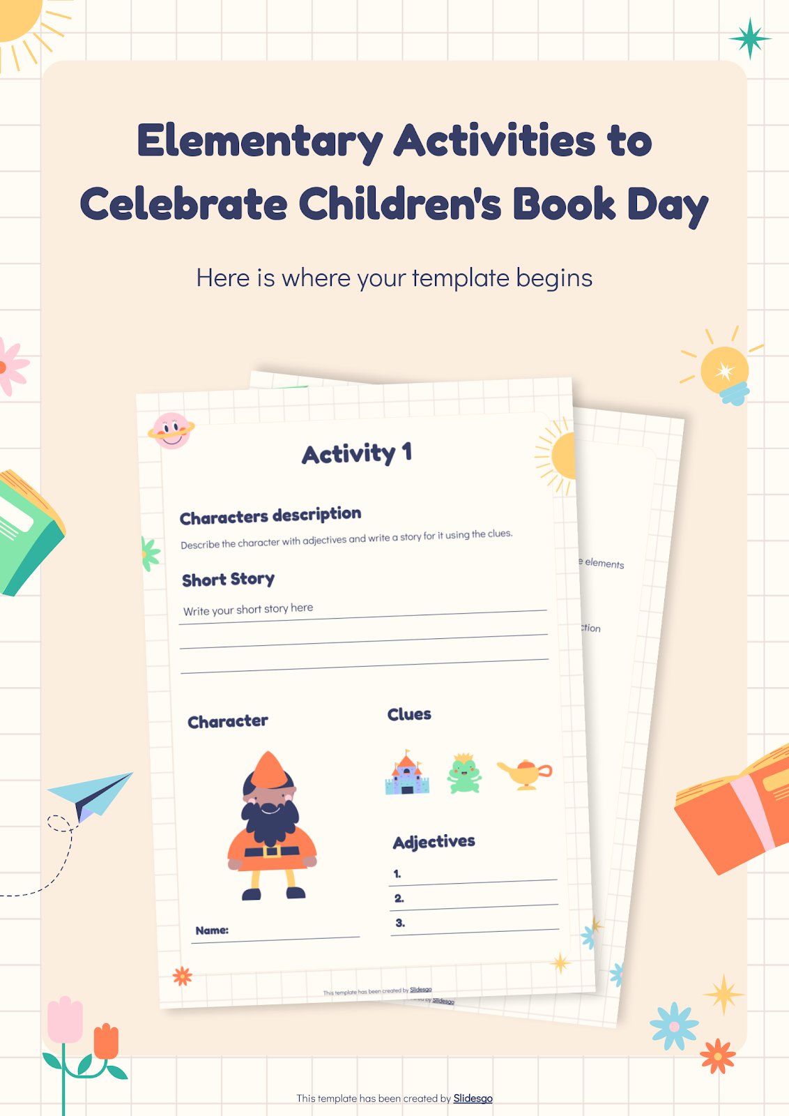 Elementary Activities to Celebrate Children's Book Day presentation template 