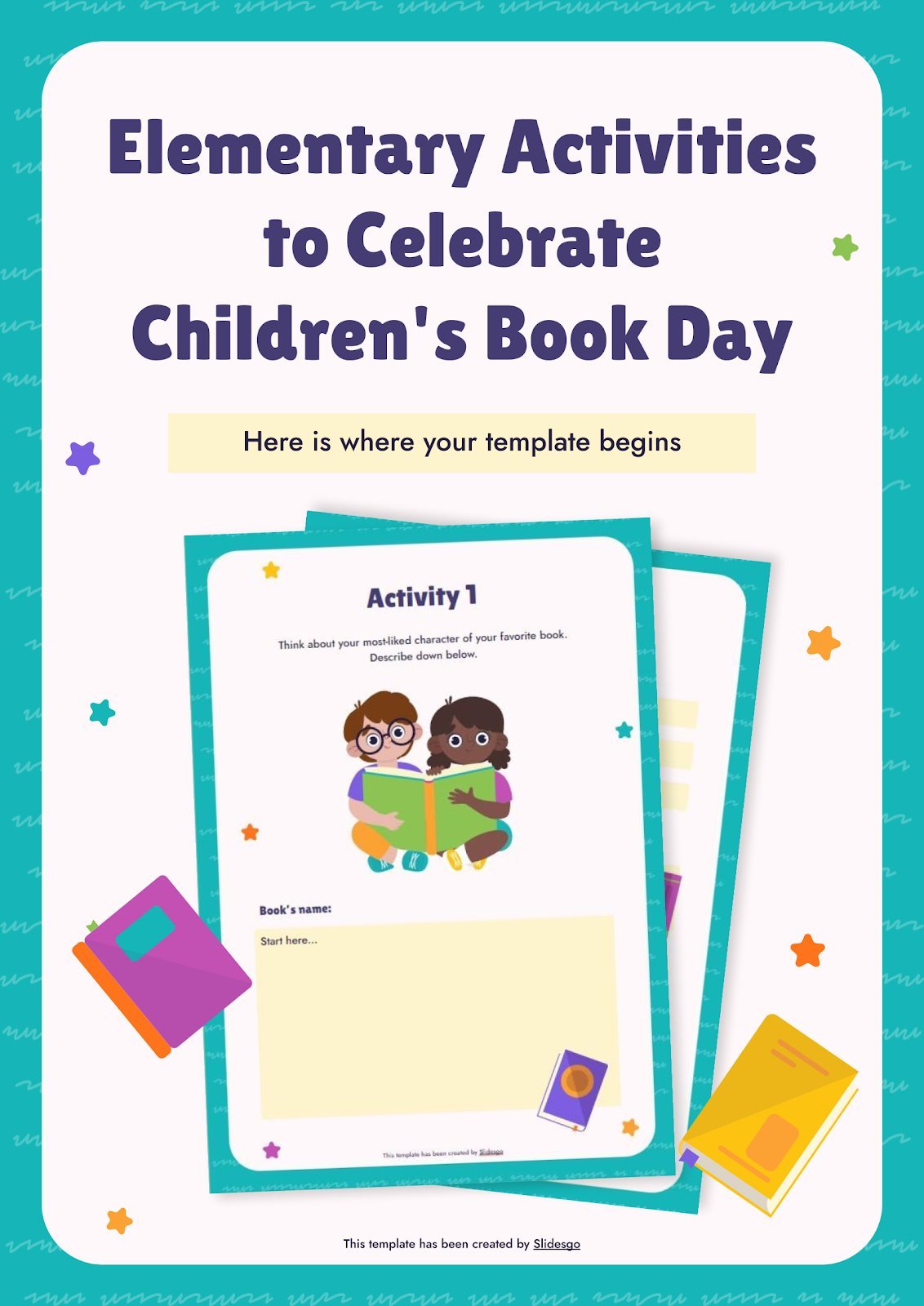 Elementary Activities to Celebrate Children's Book Day presentation template 