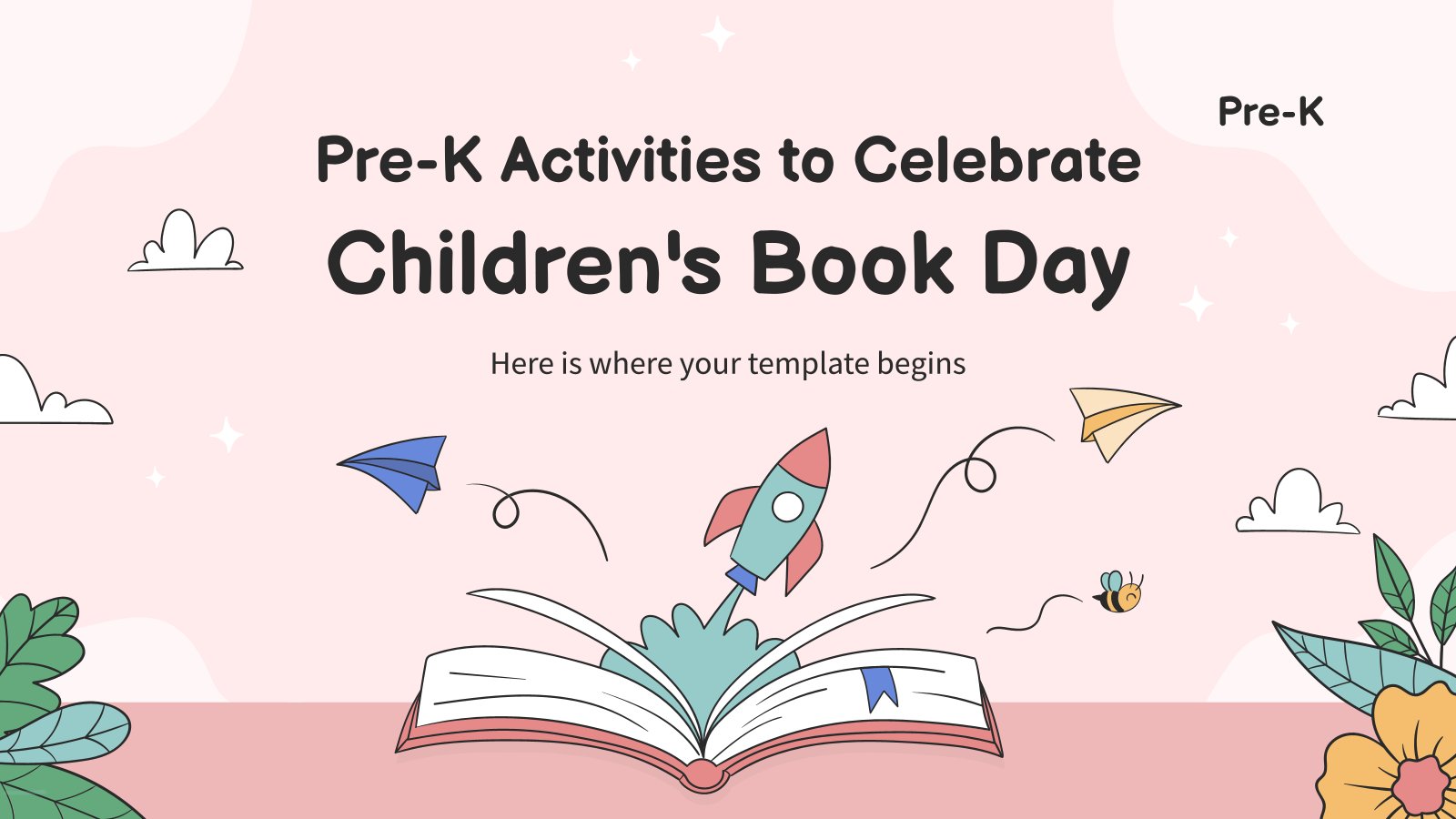 Pre-K Activities to Celebrate Children's Book Day presentation template 