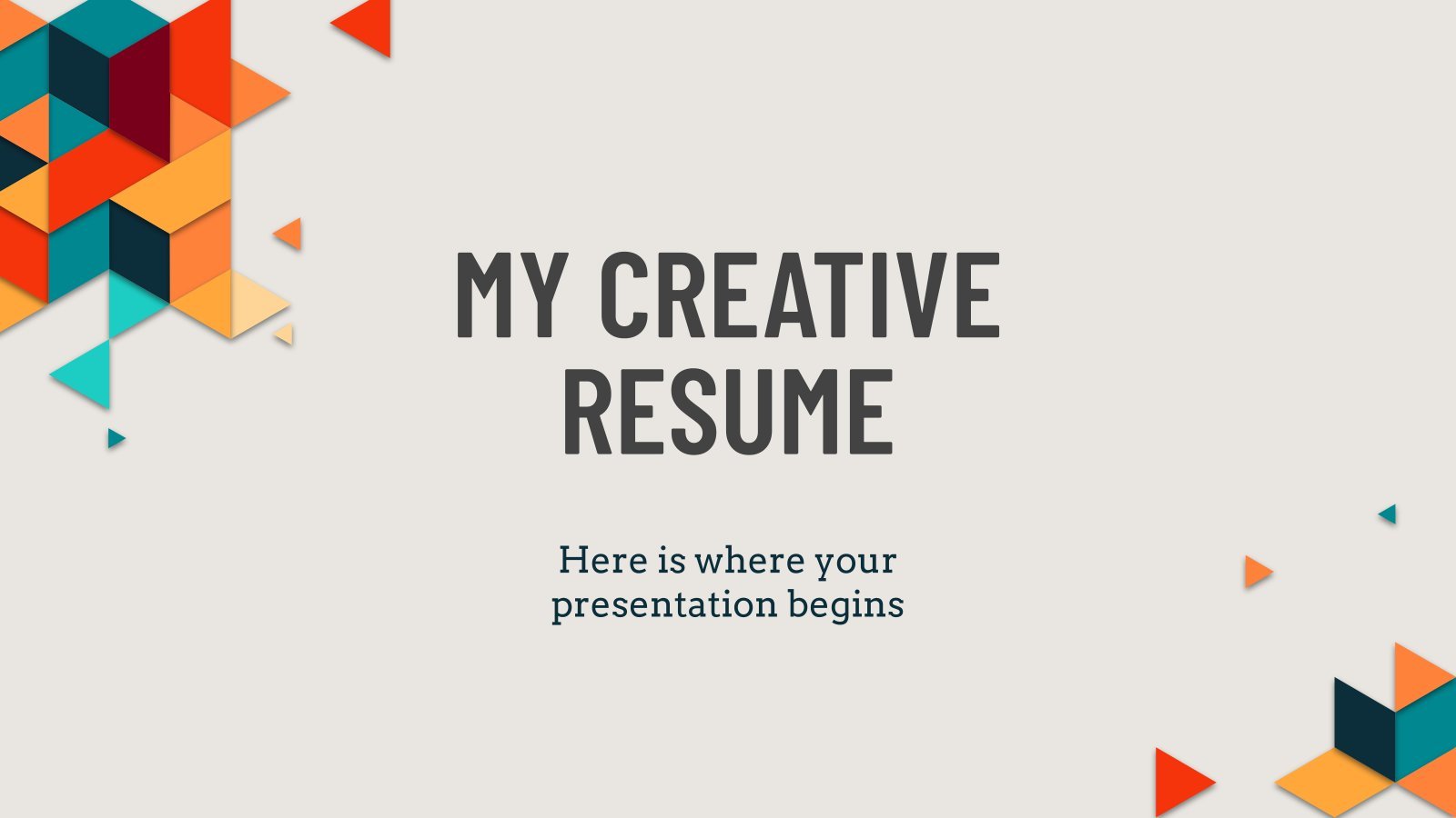 My Creative Resume presentation template 