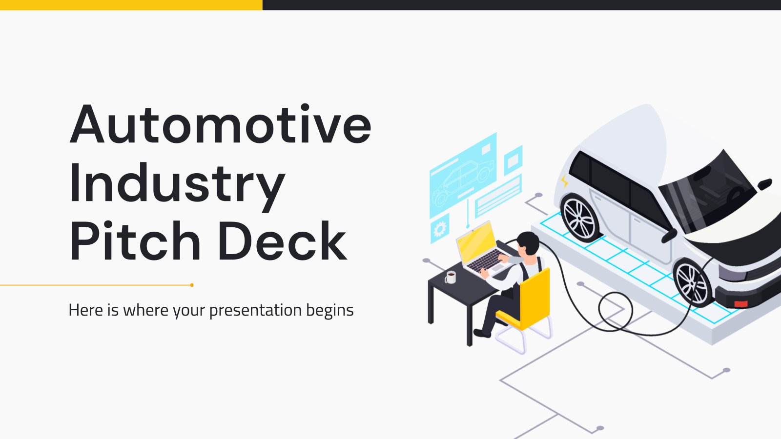 Plantilla de presentación Pitch deck para la industria del automóvil