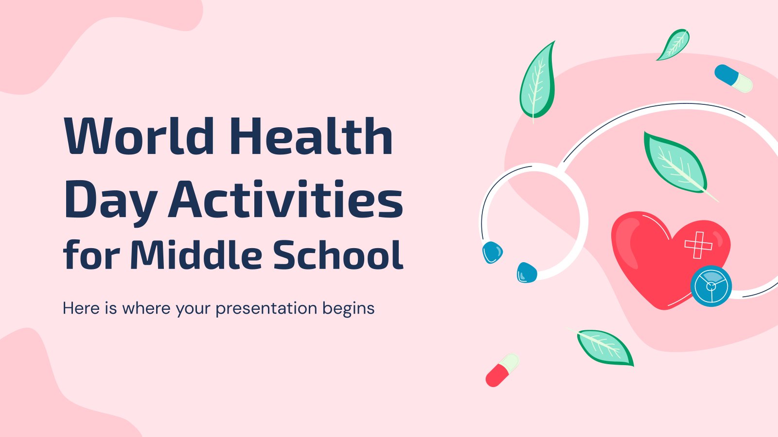 Plantilla de presentación Actividades del Día Mundial de la Salud para secundaria