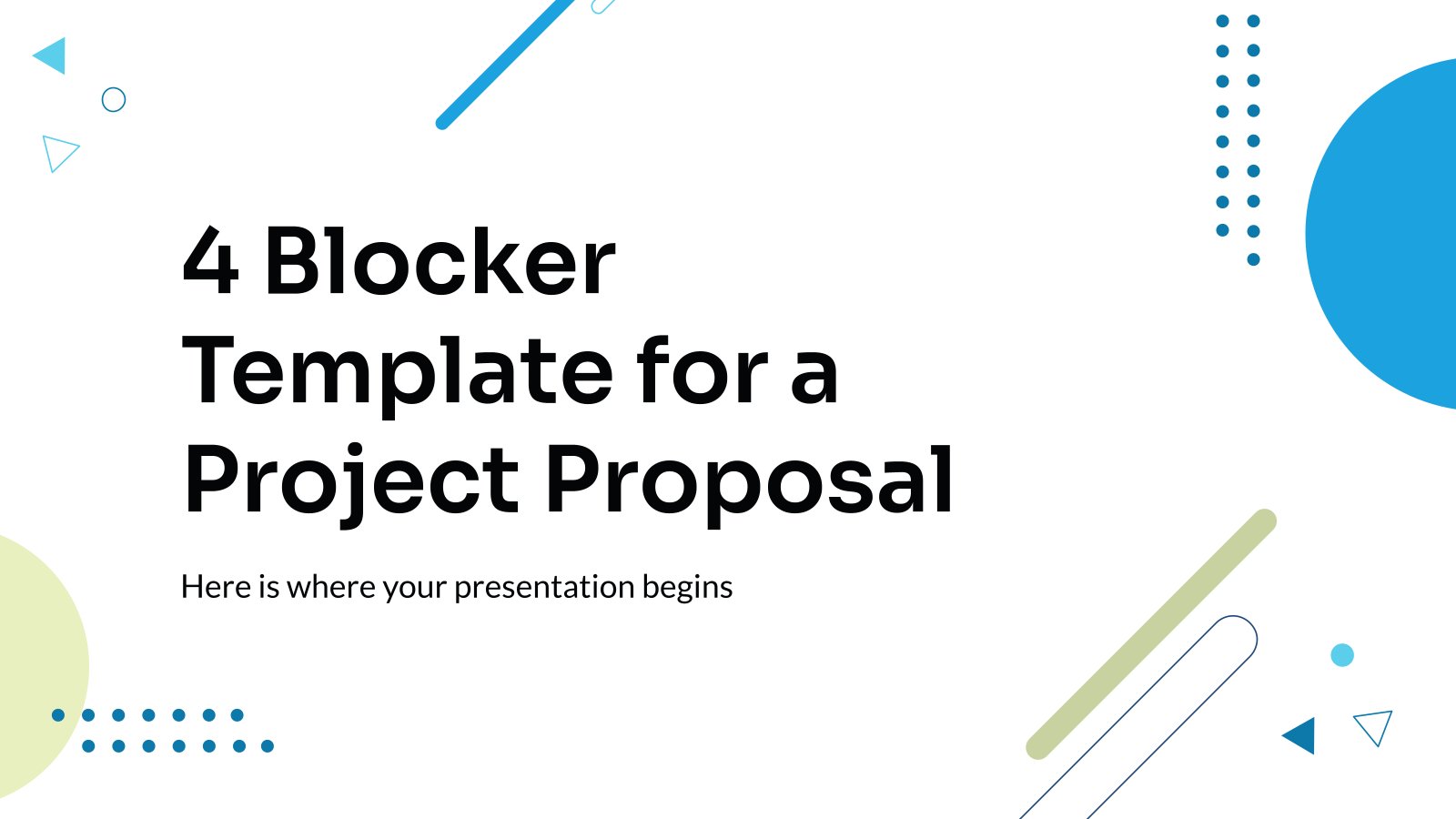 4 Blocker Template for a Project Proposal presentation template 