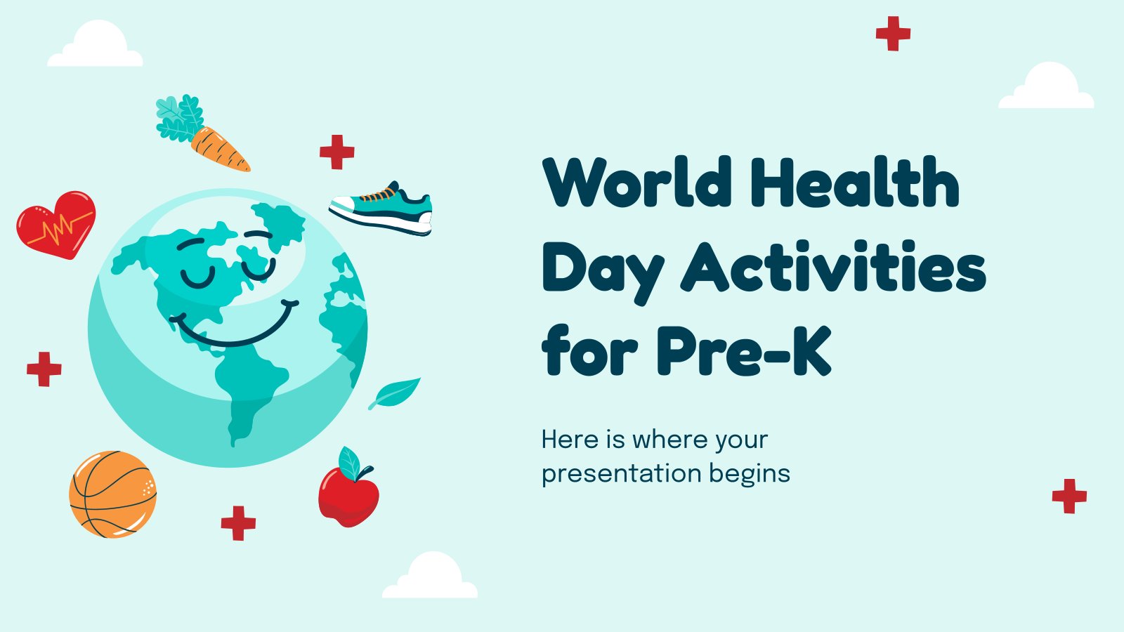 Plantilla de presentación Actividades del Día Mundial de la Salud para preescolar