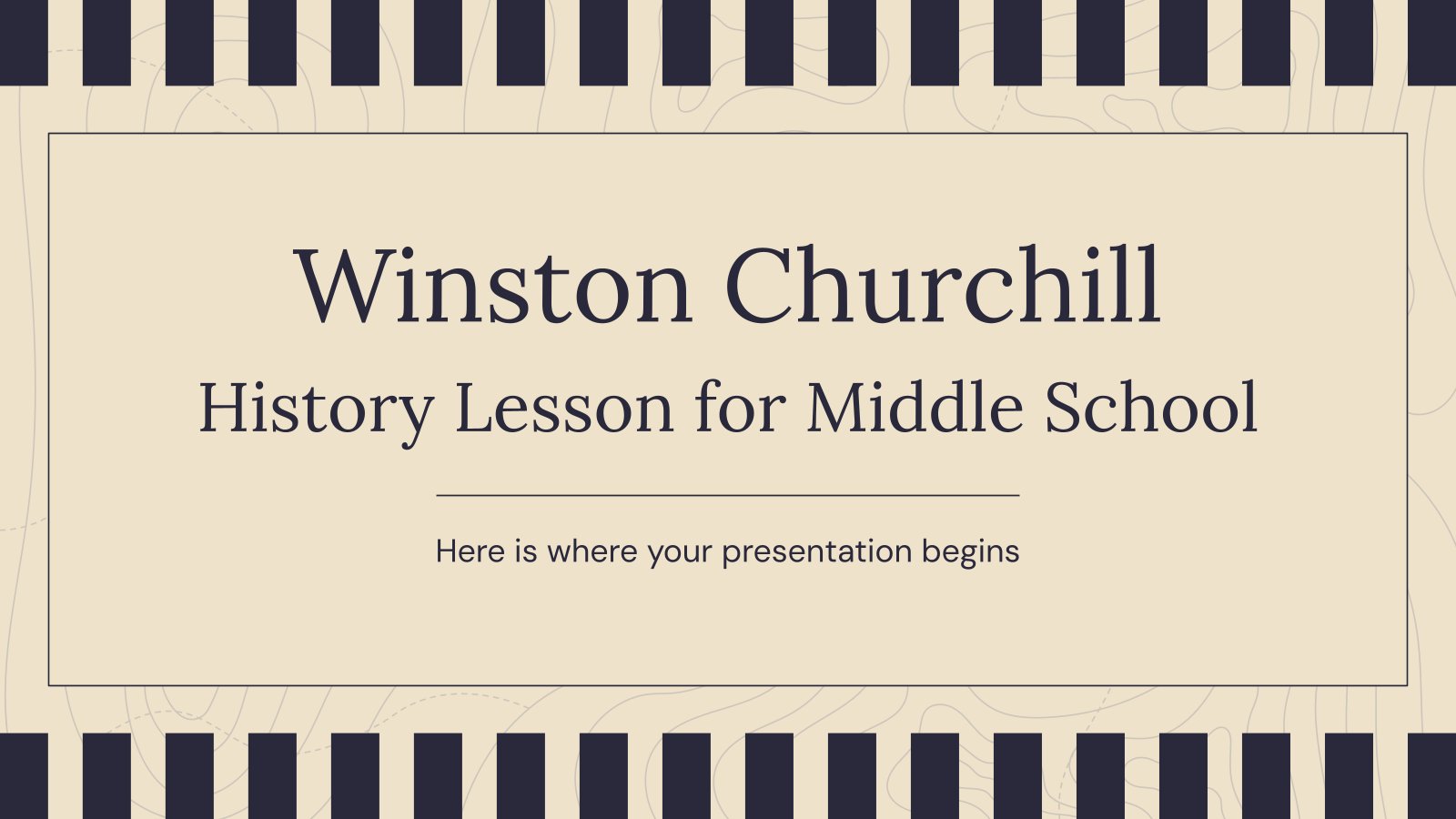 Plantilla de presentación Clase de historia de Winston Churchill para secundaria