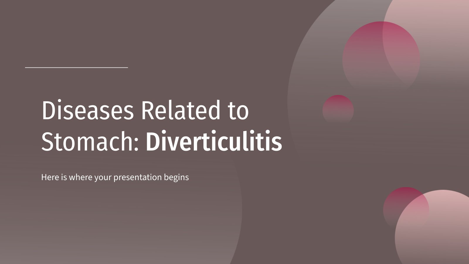 Diseases Related to Stomach: Diverticulitis presentation template 