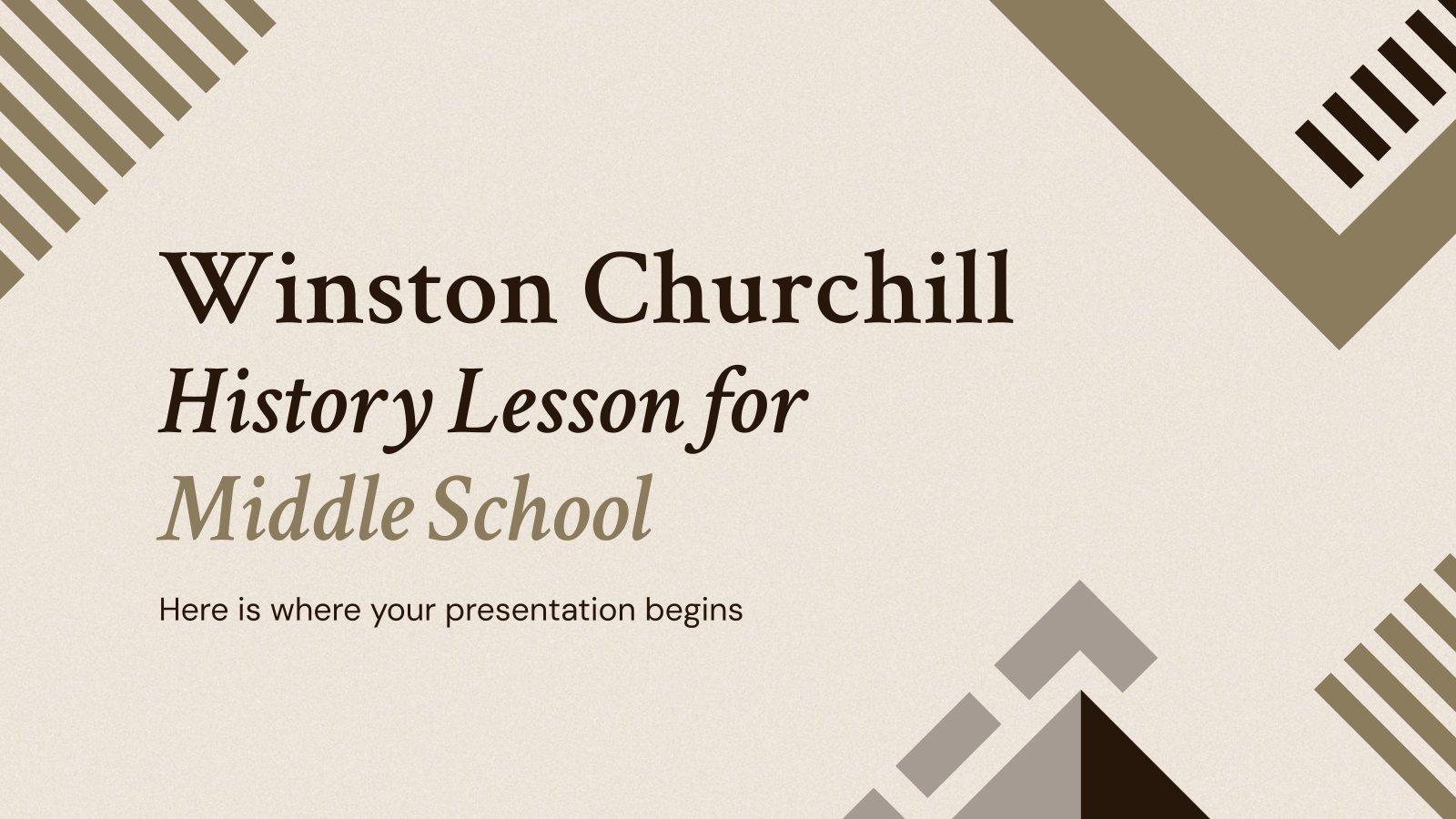 Modelo de apresentação Aula de história de Winston Churchill para o ensino fundamental II