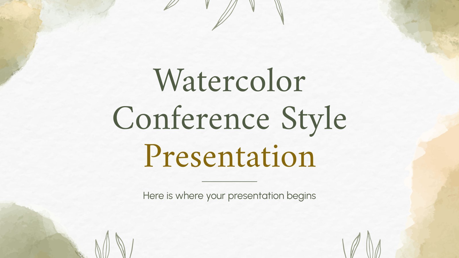 Watercolor Conference Style Presentation presentation template 