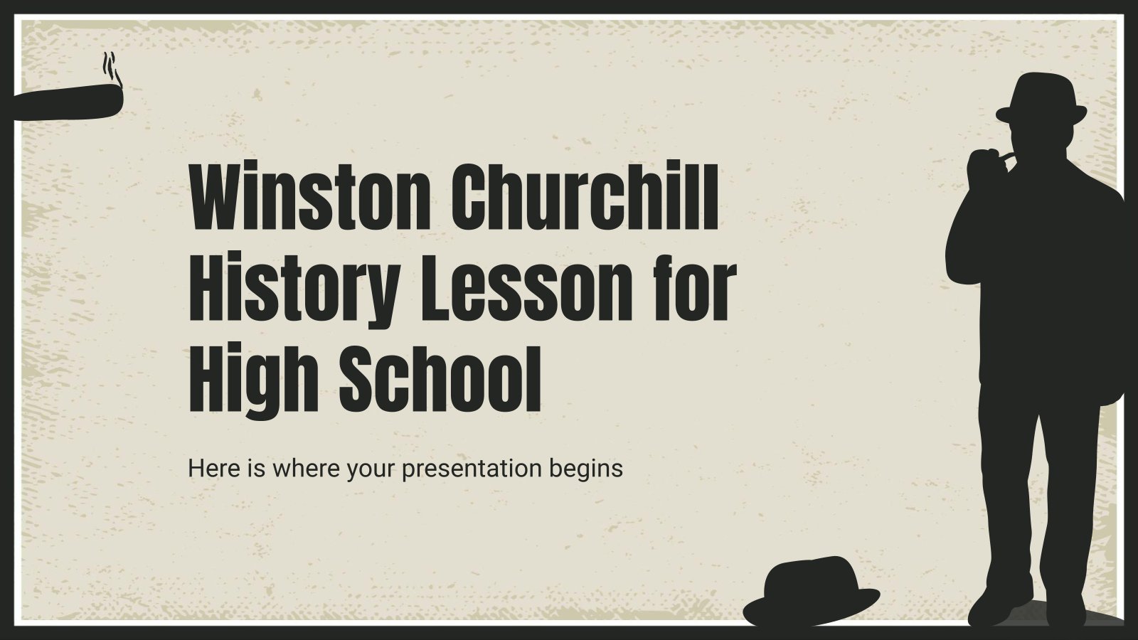 Modelo de apresentação Aula de história de Winston Churchill para o ensino médio