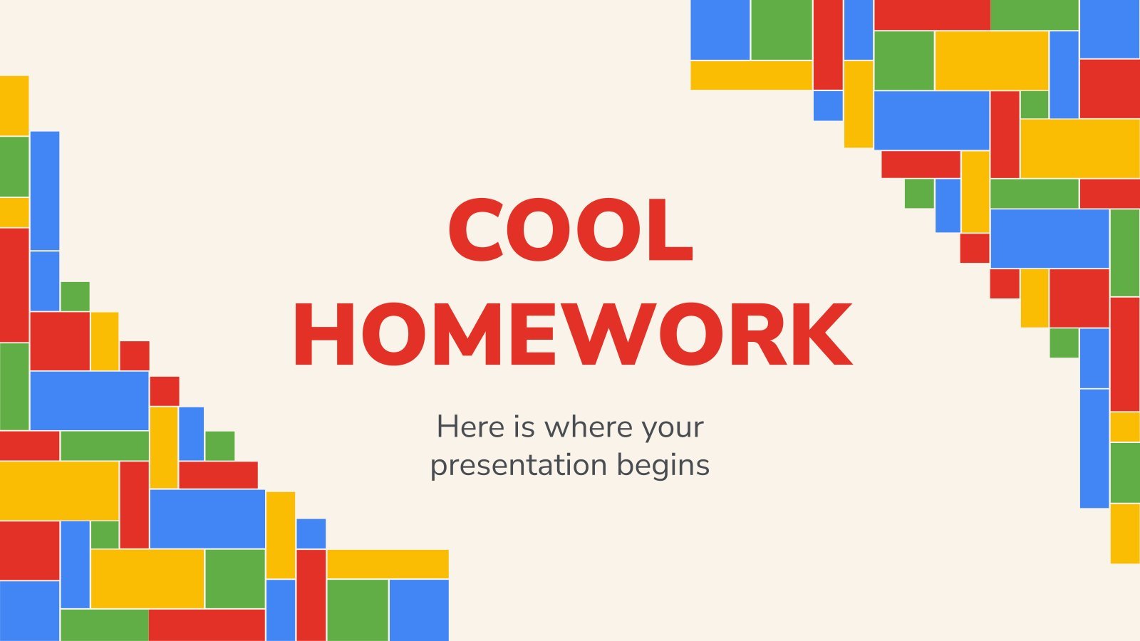 Cool Homework presentation template 