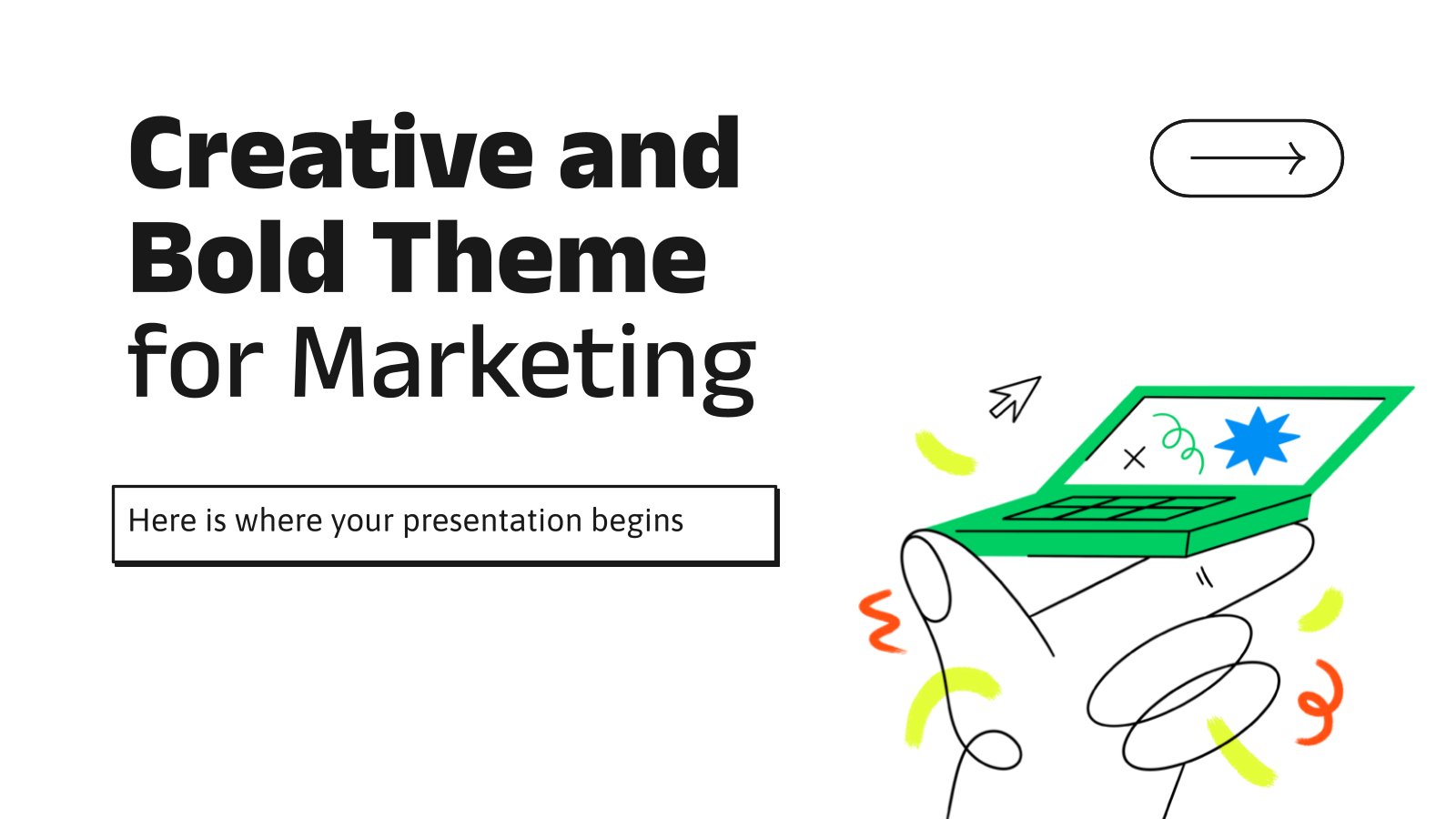 Creative and Bold Theme for Marketing presentation template 