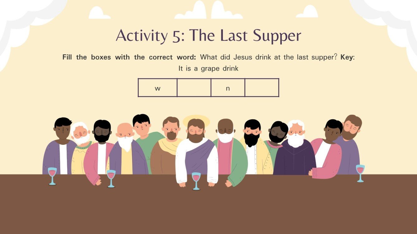 Holy Week Activities for Elementary Presentation