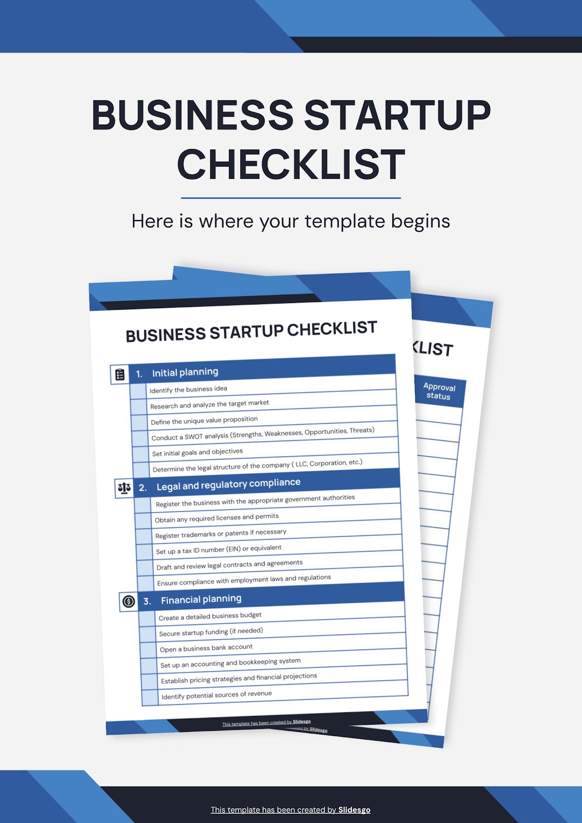 Business Startup Checklist presentation template 