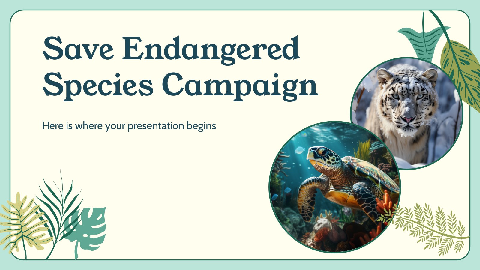 Save Endangered Species Campaign presentation template 