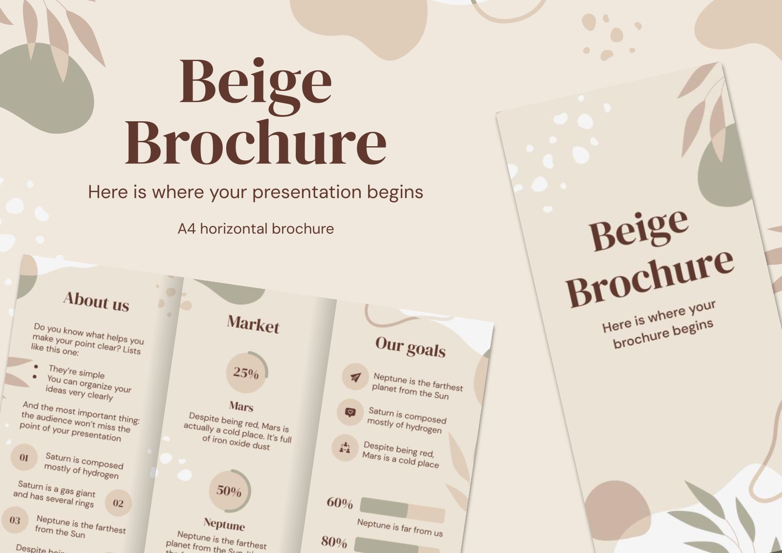 Brochure beige Modèles de présentation