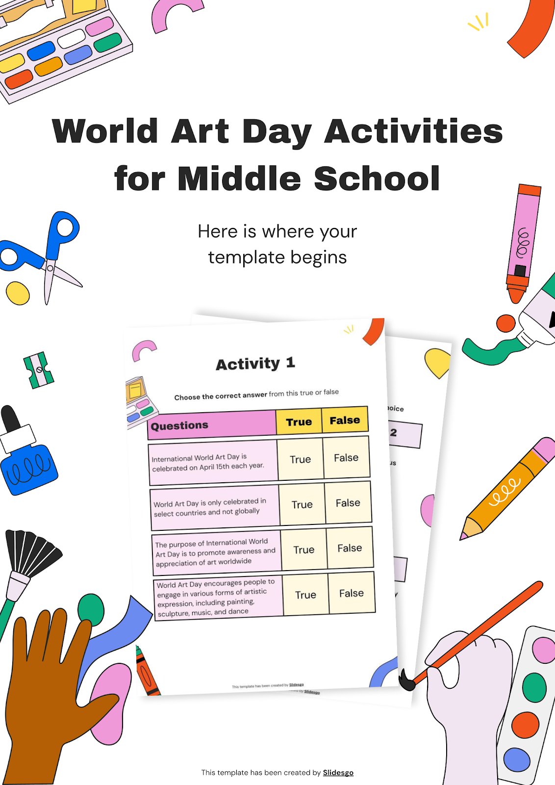 World Art Day Activities for Middle School presentation template 