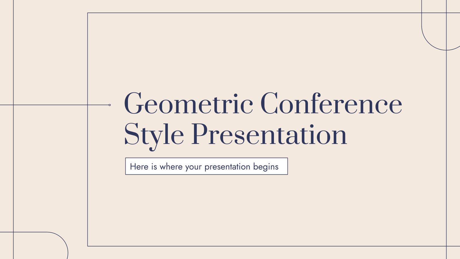 Modelo de apresentação Slides geométricos em estilo de conferência