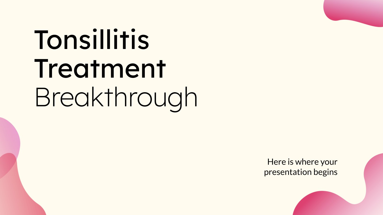 Tonsillitis Treatment Breakthrough presentation template 