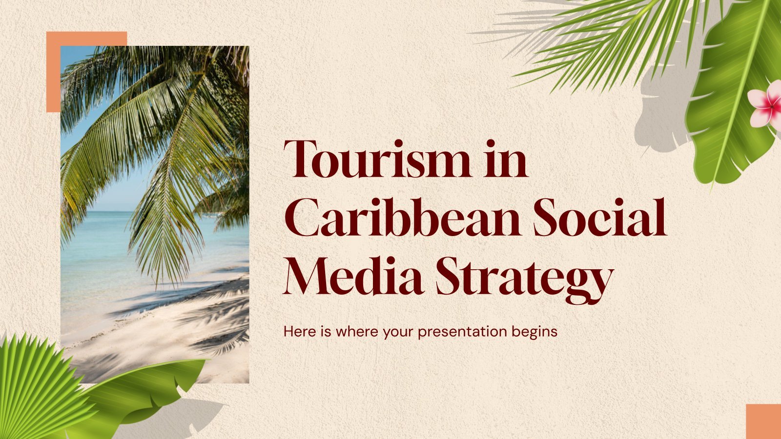 Tourism in Caribbean Social Media Strategy presentation template 