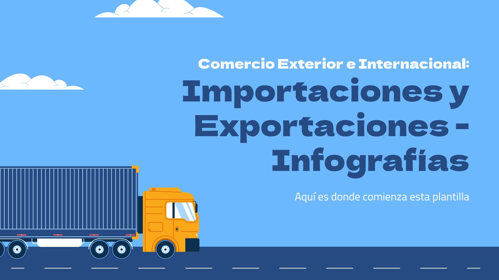 Modelo de apresentação Infográficos Comércio exterior e internacional: Importações e exportações