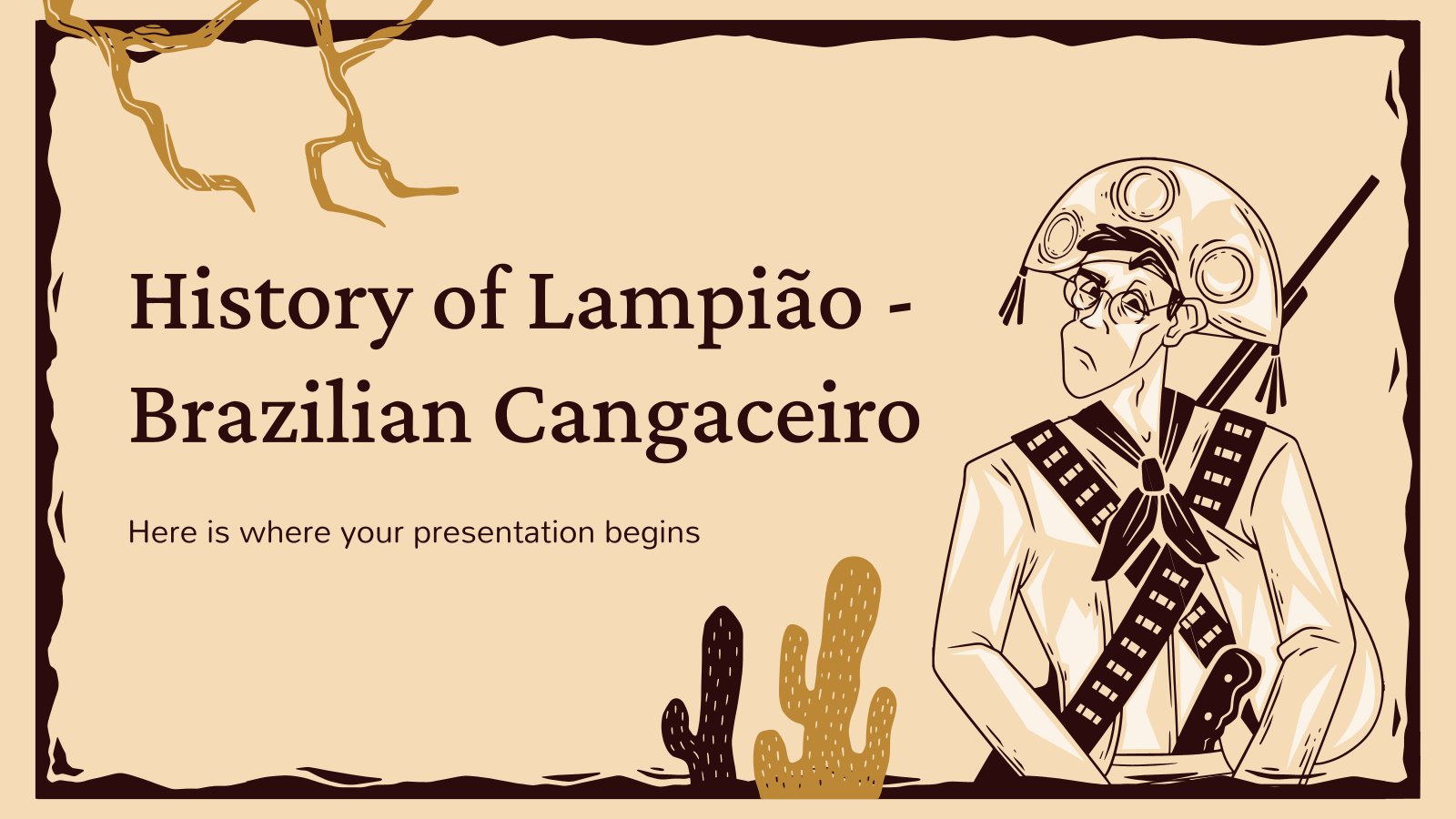 Plantilla de presentación Historia del Lampião - Cangaceiro Brasileño