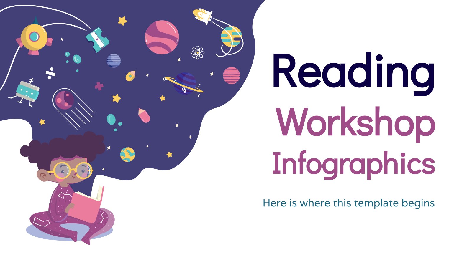 Modelo de apresentação Infográficos Oficina de leitura