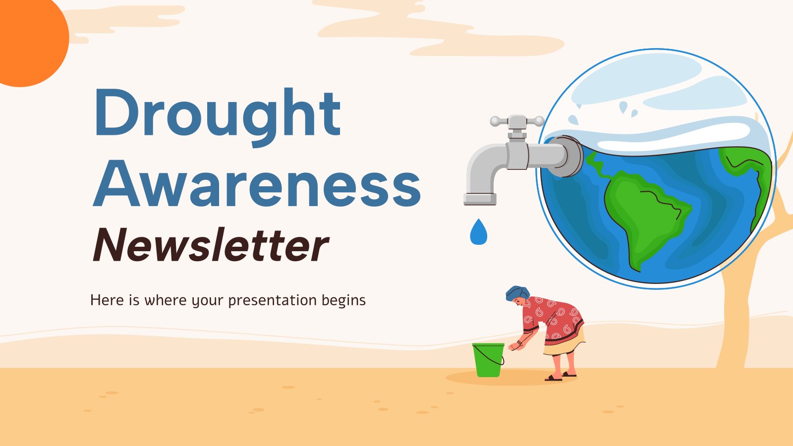 Drought Awareness Newsletter presentation template 