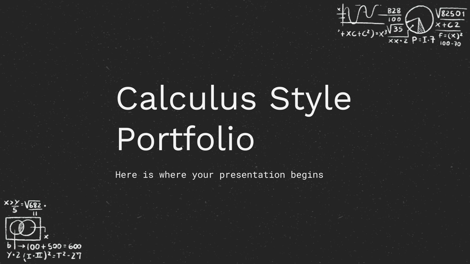 Calculus Style Portfolio presentation template 