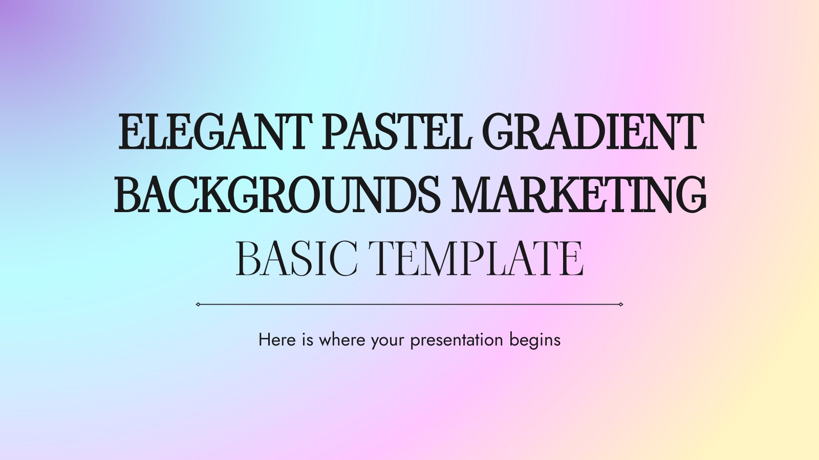 Elegant Pastel Gradient Backgrounds Marketing Basic Template presentation template 