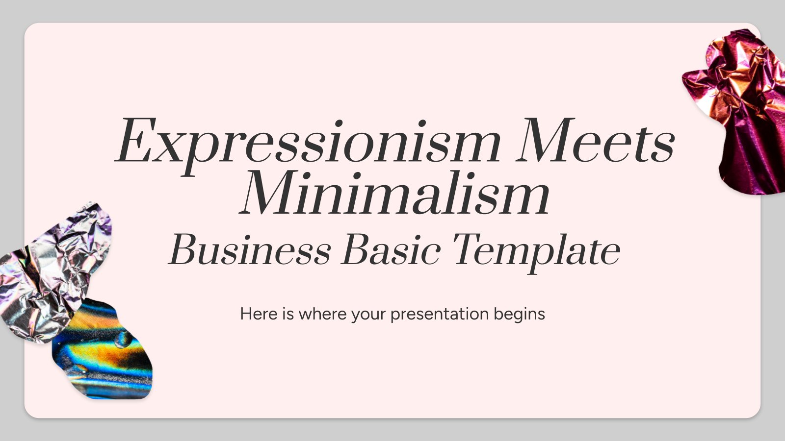 Expressionism Meets Minimalism - Business Basic Template presentation template 