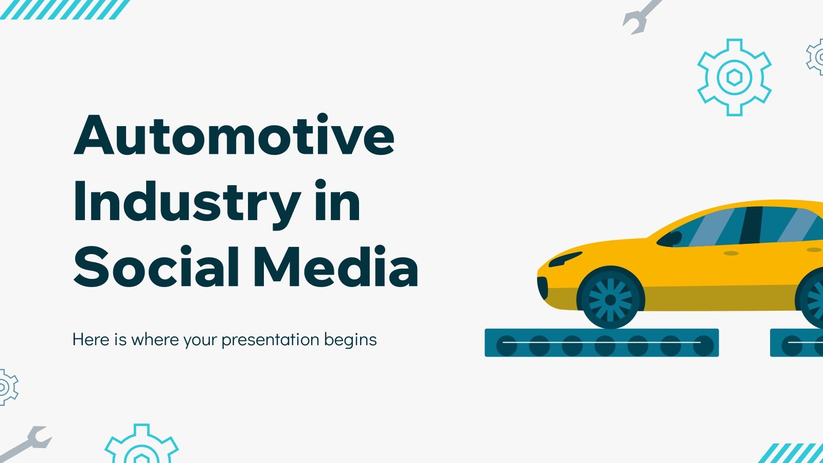 Automotive Industry in Social Media presentation template 