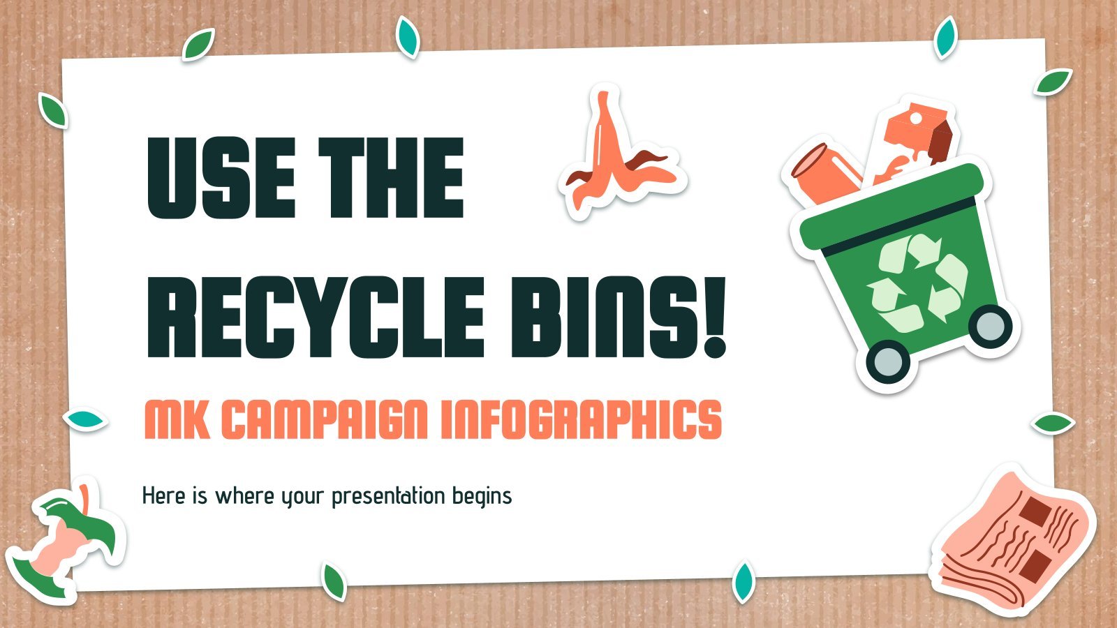 Infographies Campagne marketing : Utilisez les bacs de recyclage ! Modèles de présentation