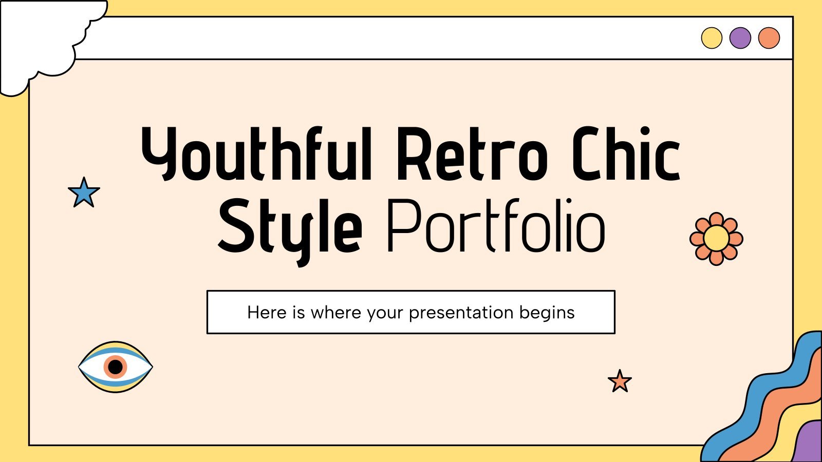 Youthful Retro Chic Style Portfolio presentation template 