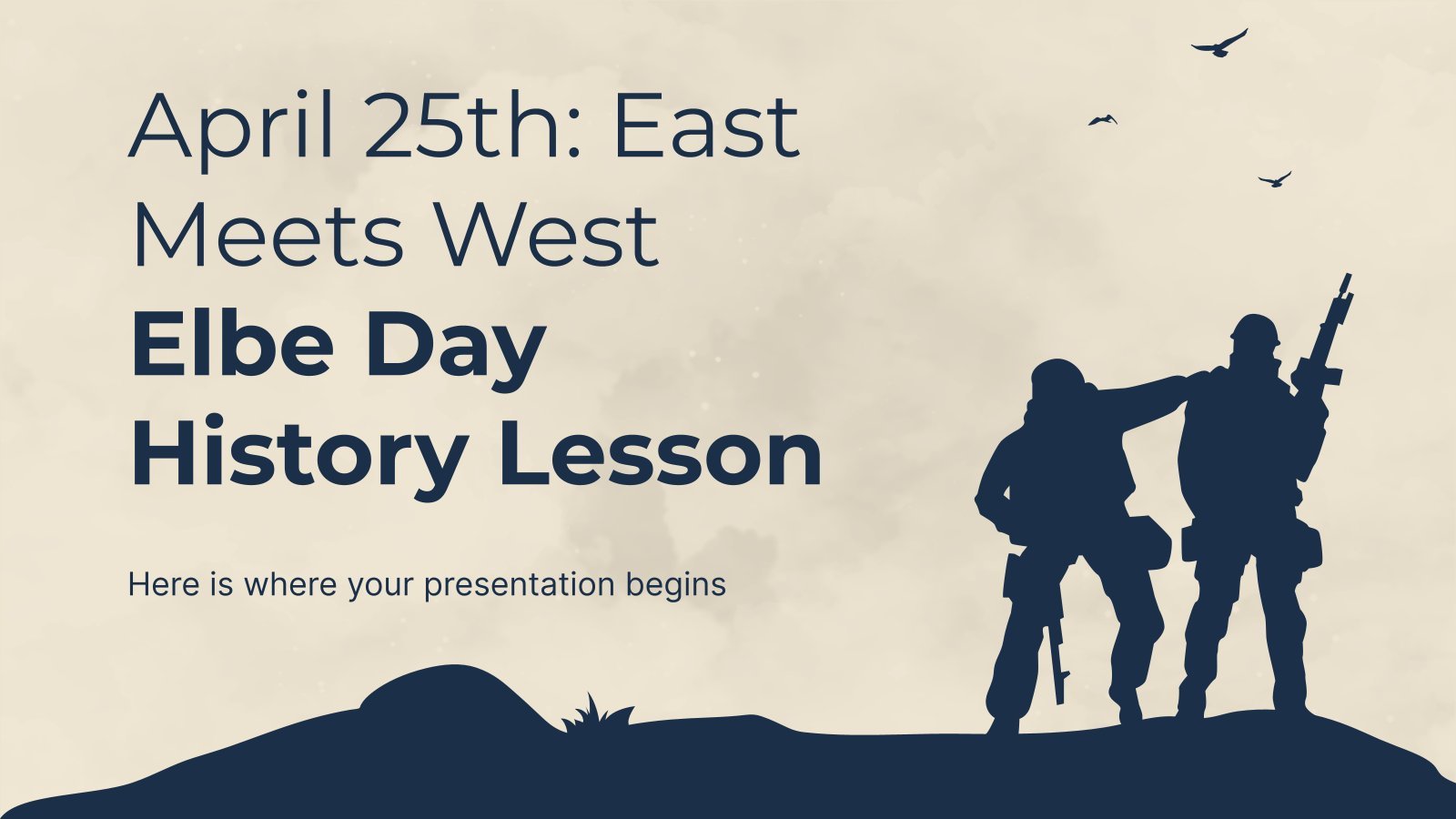 April 25th: East Meets West - Elbe Day History Lesson presentation template 