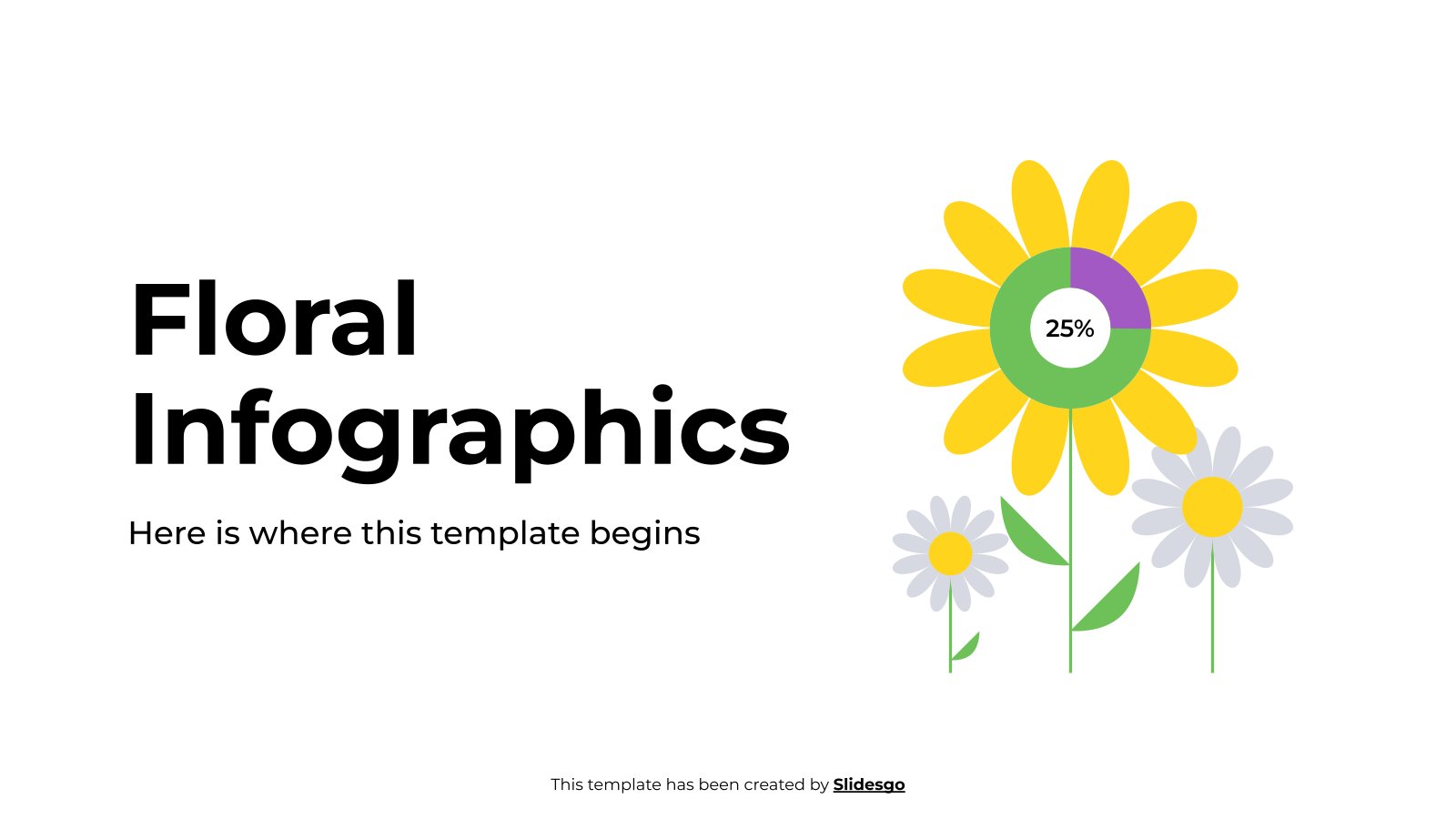 Modelo de apresentação Infográficos florais