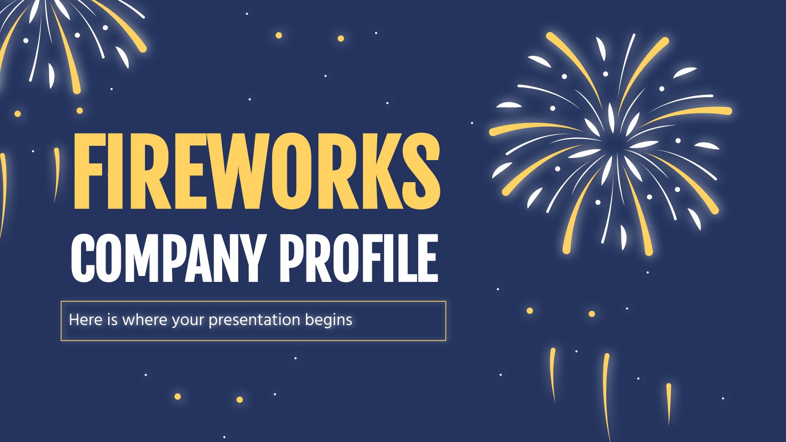 Profil d'une entreprise de feux d'artifice Modèles de présentation