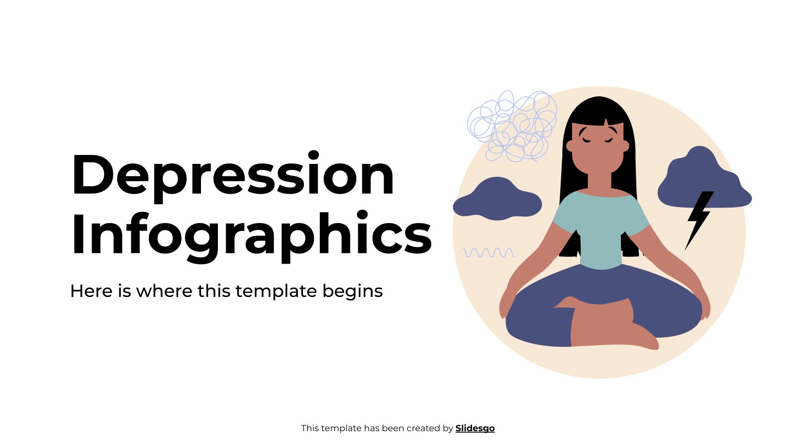 Depression Infographics presentation template 