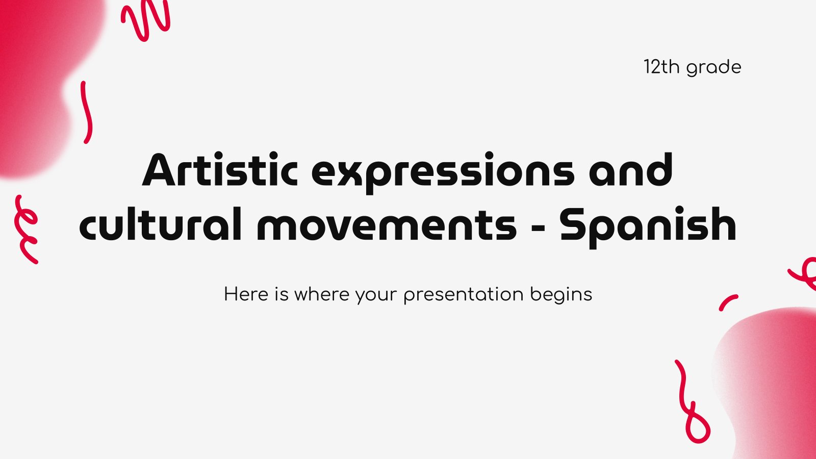 Artistic Expressions and Cultural Movements - Spanish - 12th Grade presentation template 