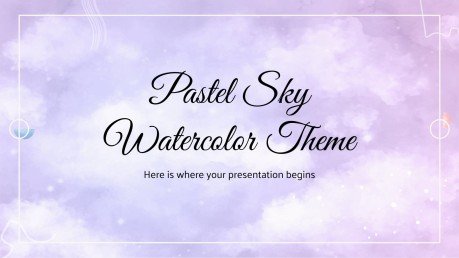 Pastellfarbener Himmel Aquarell-Thema Präsentationsvorlage