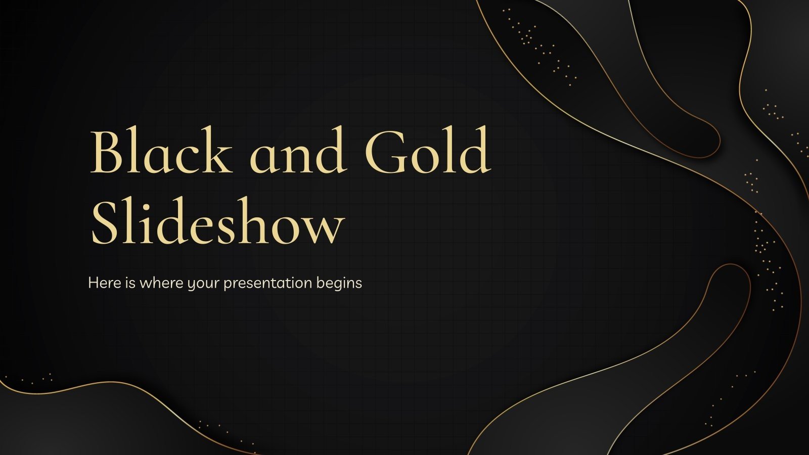 Schwarz-Gold-Slideshow Präsentationsvorlage
