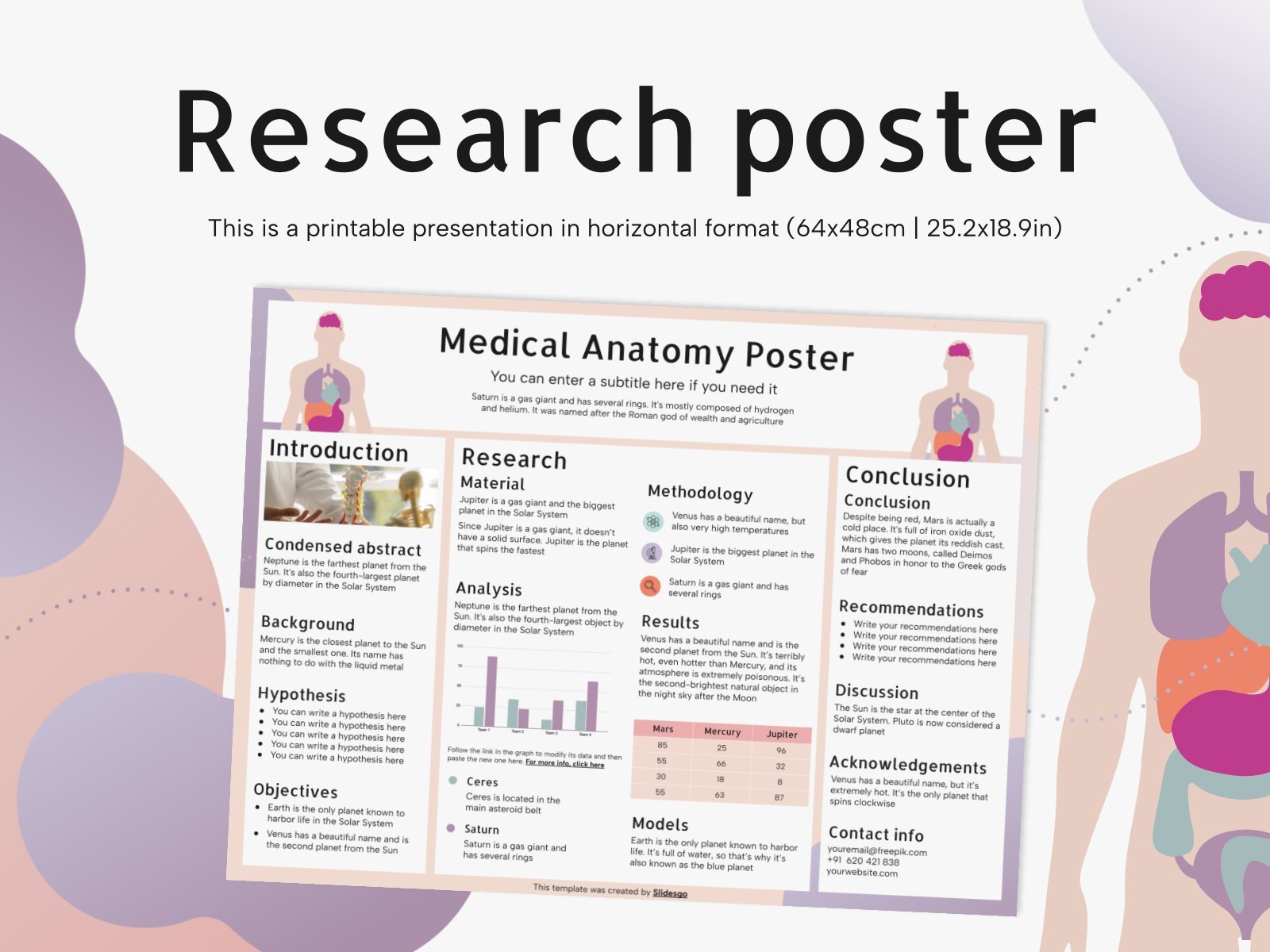 Poster d'anatomie médicale Modèles de présentation