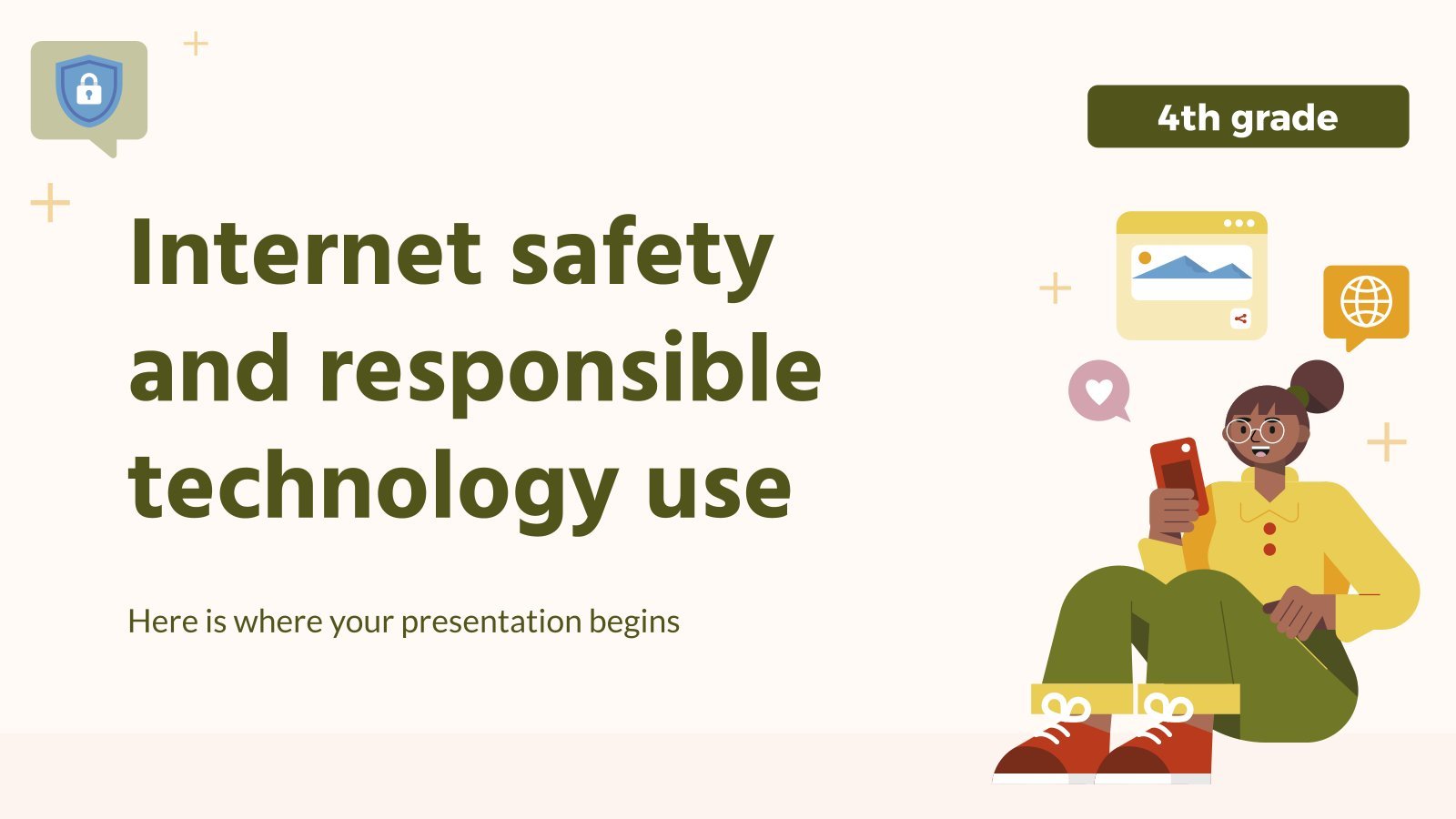 Internet Safety and Responsible Technology Use - 4th Grade presentation template 